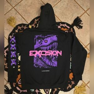 🔥🔥Excision Black and Purple Graphic Hoodie🔥🔥Size L